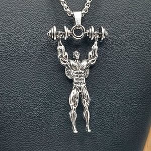 925 Plated Bodybuilder Necklace Men's Christmas Birthday Anniversary Gift - NEW!